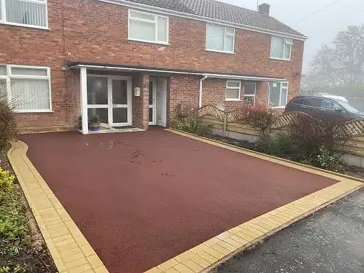 Red resin driveway