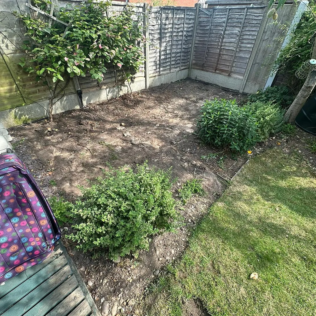 Patio paving before