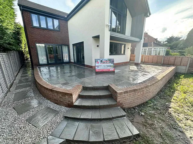 patio and steps