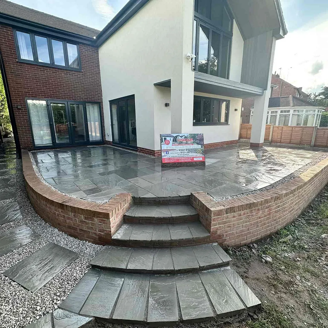 patio and steps