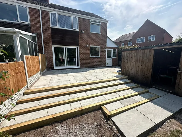 Patio paving after
