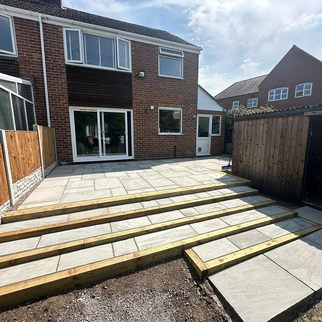 Patio paving after