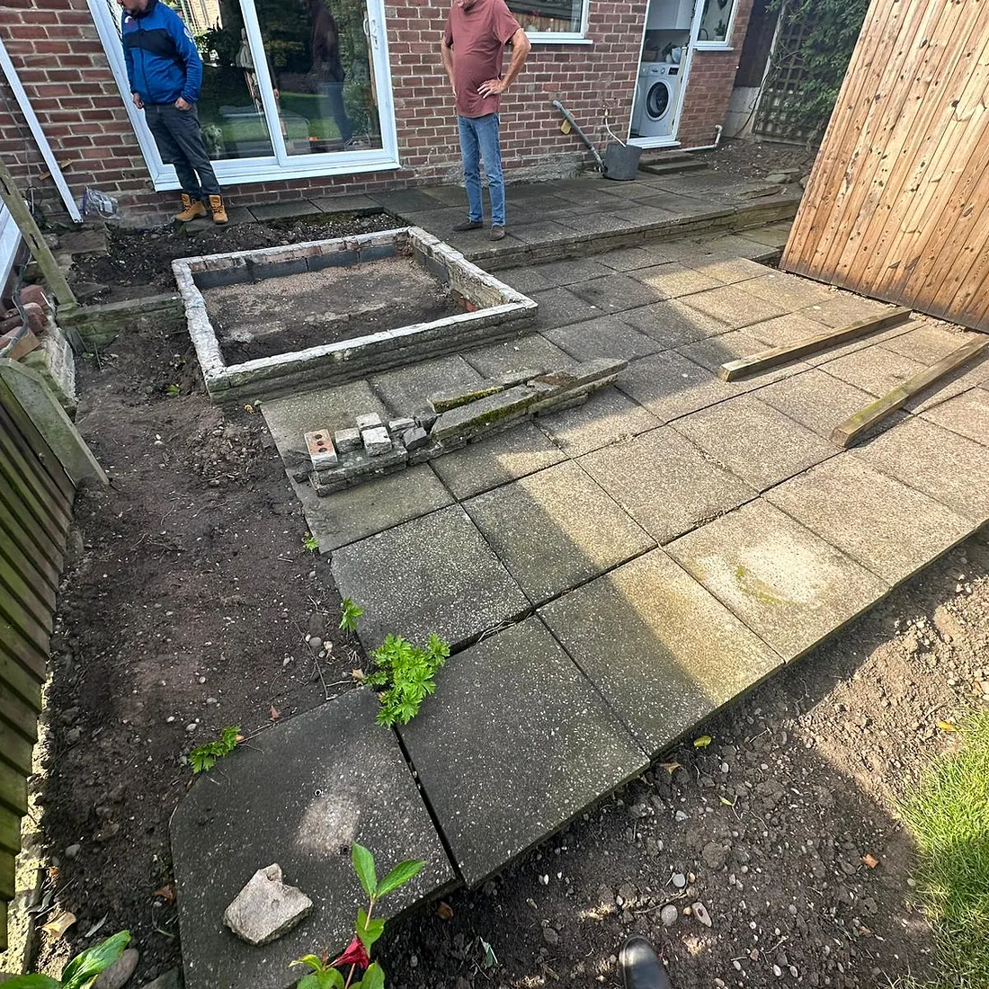 Patio paving before