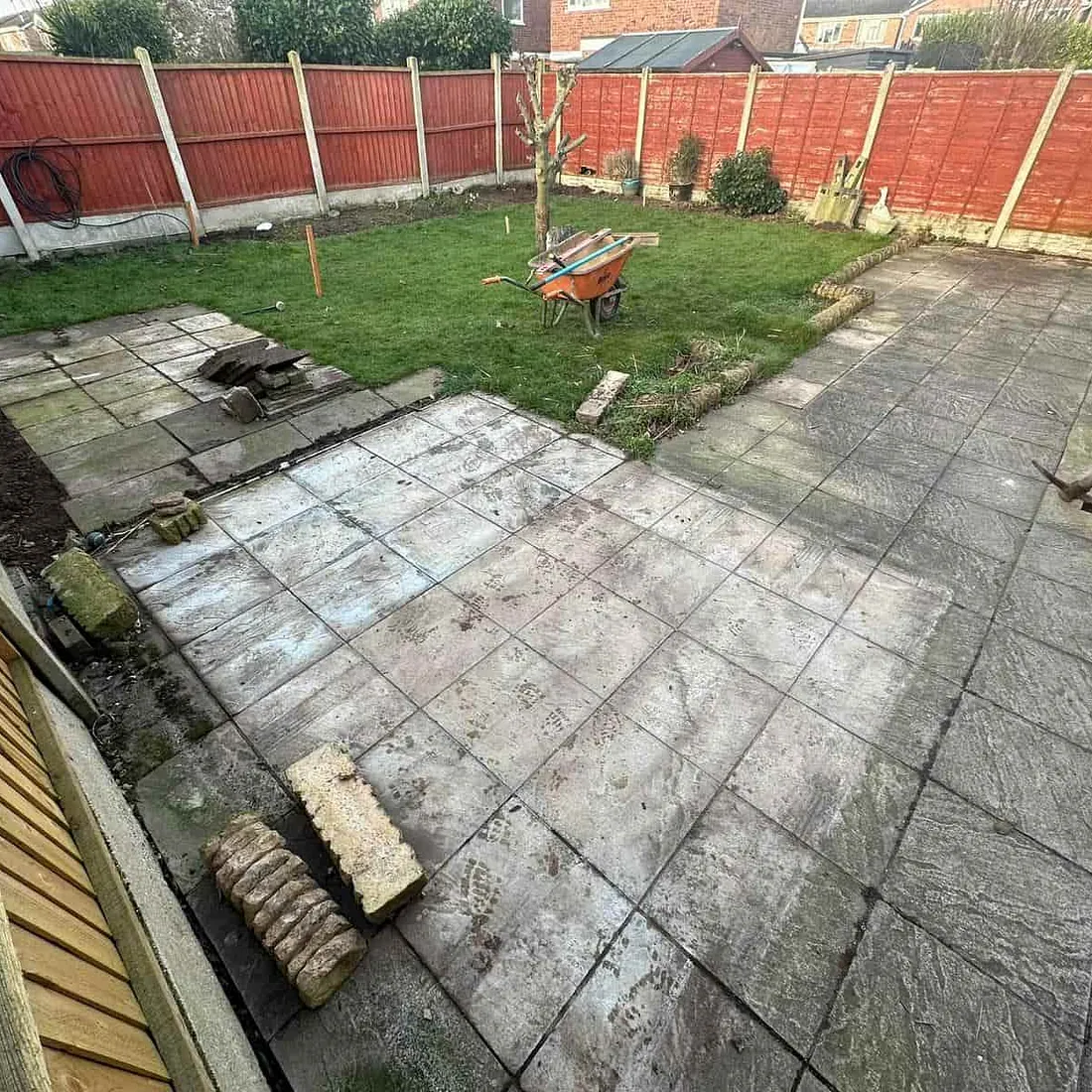 patio paving before