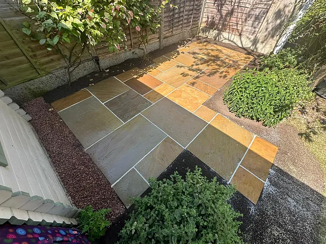 Patio paving after