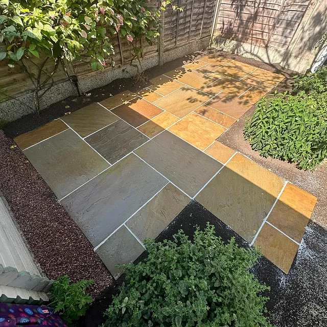 Patio paving after